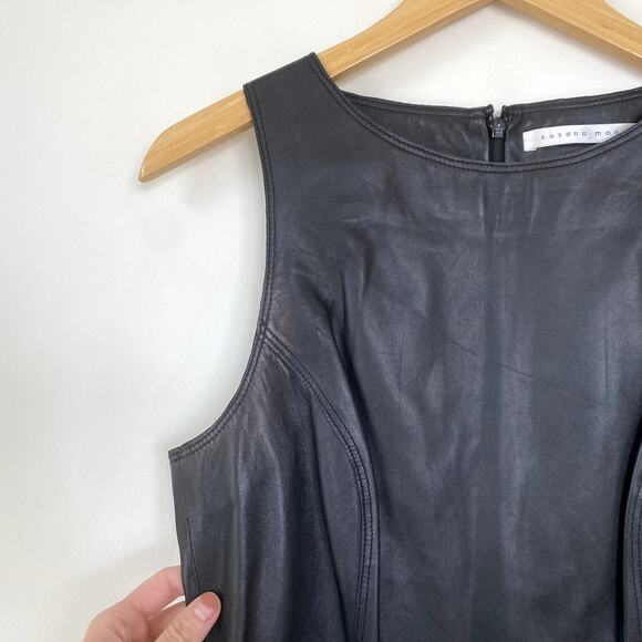 Susana Monaco Novelty Leather Adele 17" Dress Size 8 - Picture 3 of 8